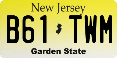 NJ license plate B61TWM