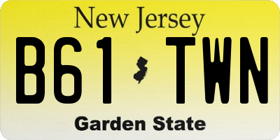 NJ license plate B61TWN