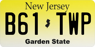 NJ license plate B61TWP