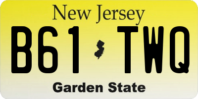 NJ license plate B61TWQ