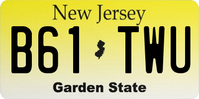 NJ license plate B61TWU
