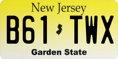 NJ license plate B61TWX