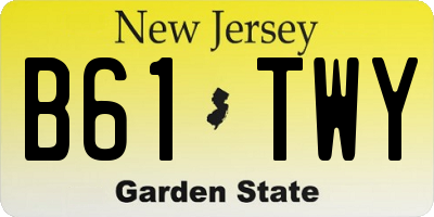 NJ license plate B61TWY