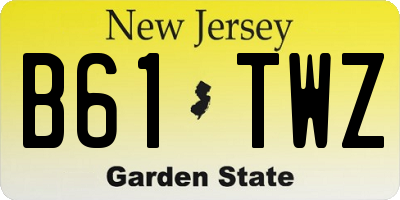 NJ license plate B61TWZ