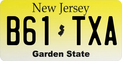 NJ license plate B61TXA