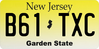 NJ license plate B61TXC