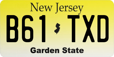 NJ license plate B61TXD