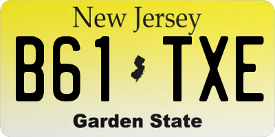 NJ license plate B61TXE