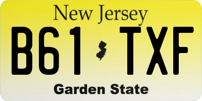 NJ license plate B61TXF