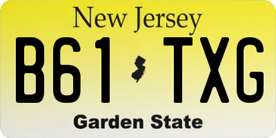 NJ license plate B61TXG
