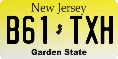 NJ license plate B61TXH