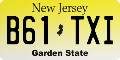 NJ license plate B61TXI
