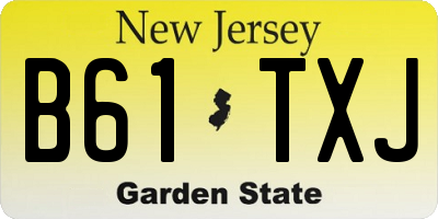 NJ license plate B61TXJ