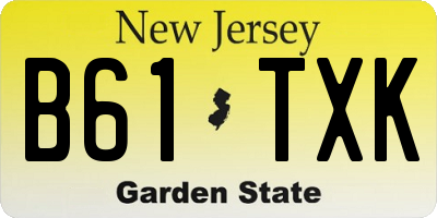NJ license plate B61TXK