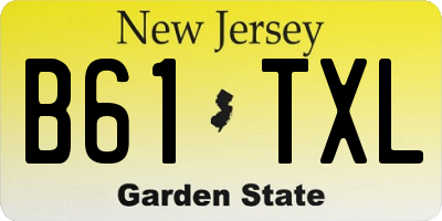 NJ license plate B61TXL