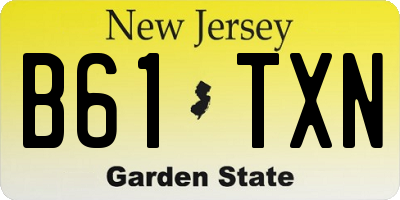 NJ license plate B61TXN