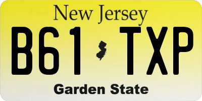 NJ license plate B61TXP