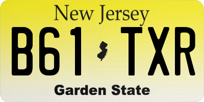 NJ license plate B61TXR