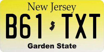 NJ license plate B61TXT