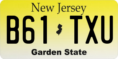 NJ license plate B61TXU