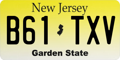 NJ license plate B61TXV