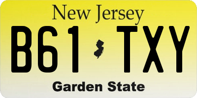 NJ license plate B61TXY
