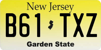 NJ license plate B61TXZ