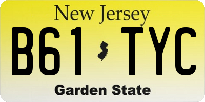 NJ license plate B61TYC