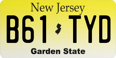 NJ license plate B61TYD