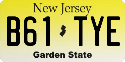 NJ license plate B61TYE