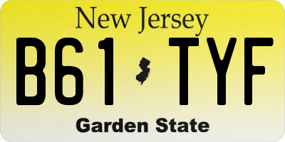 NJ license plate B61TYF