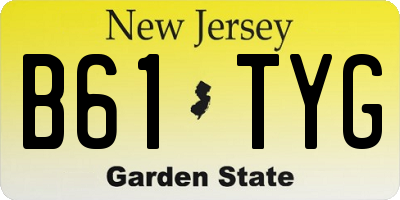 NJ license plate B61TYG