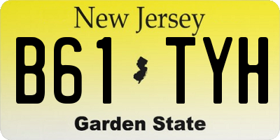 NJ license plate B61TYH