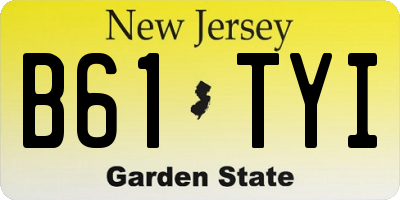 NJ license plate B61TYI