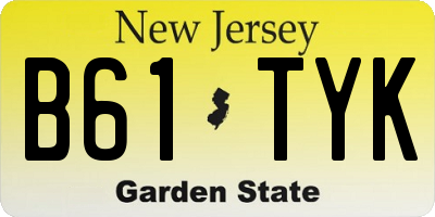 NJ license plate B61TYK