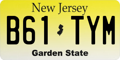 NJ license plate B61TYM