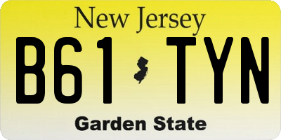 NJ license plate B61TYN