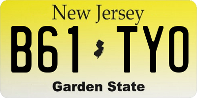 NJ license plate B61TYO