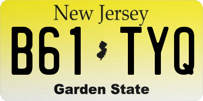 NJ license plate B61TYQ
