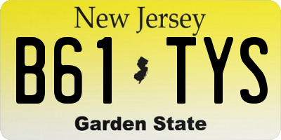 NJ license plate B61TYS