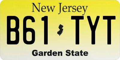 NJ license plate B61TYT