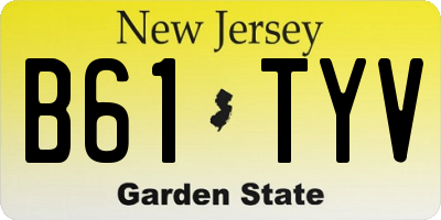 NJ license plate B61TYV