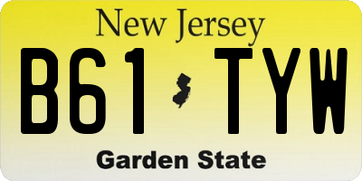 NJ license plate B61TYW