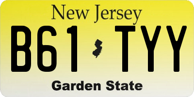 NJ license plate B61TYY