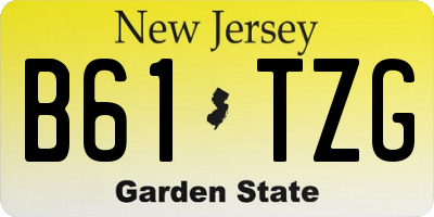 NJ license plate B61TZG