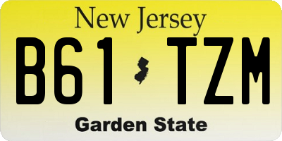 NJ license plate B61TZM