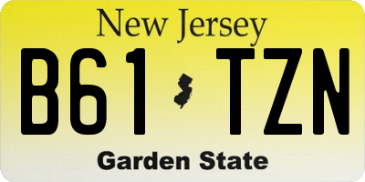 NJ license plate B61TZN
