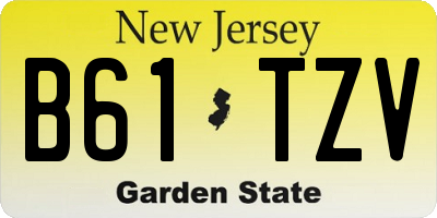 NJ license plate B61TZV