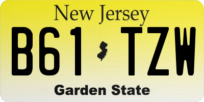 NJ license plate B61TZW