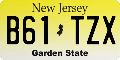 NJ license plate B61TZX